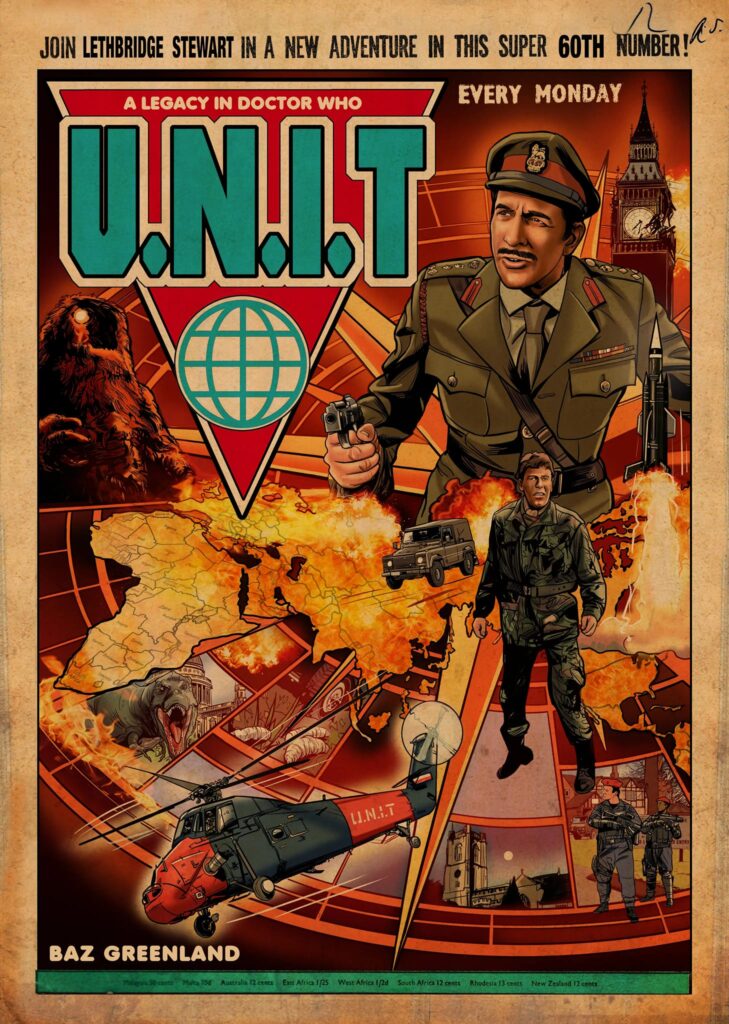 UNIT: A Legacy in Doctor Who By Baz Greenland, cover by Martin Baines (Candy Jar Books, 2024)