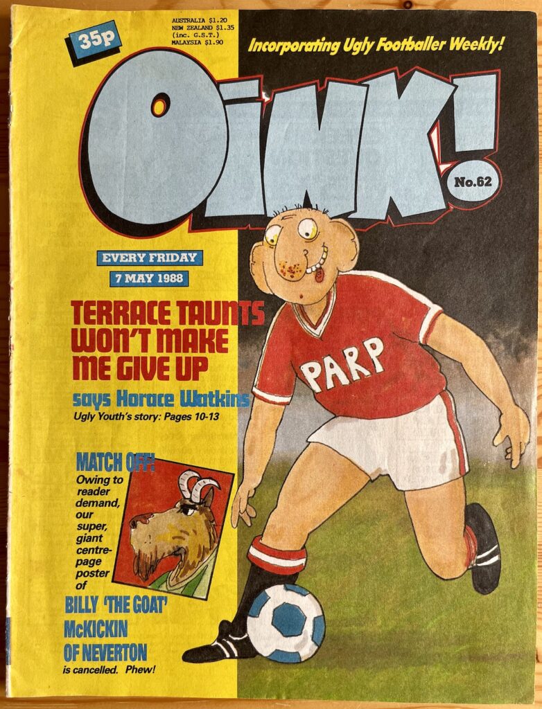 Oink Issue 62 - cover by Tony Husband. Image via The Oink Blog https://oink.blog