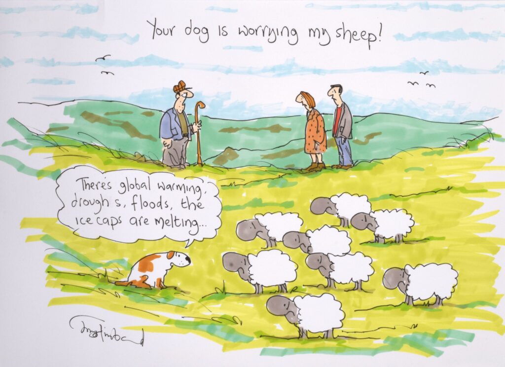 "Your dog is worrying my sheep" - climate change comment from Tony Husband