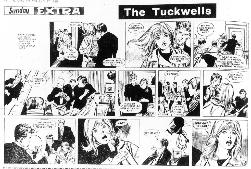 “The Tuckwells” for Sunday Citizen, 1966. Art by John M. Burns