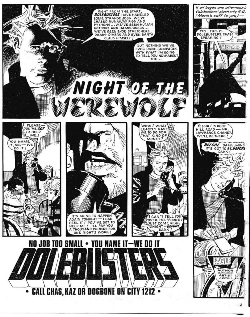 Dole busters - Night of the Werewolf by John Wagner and Alan Grant, art by John M. Burns