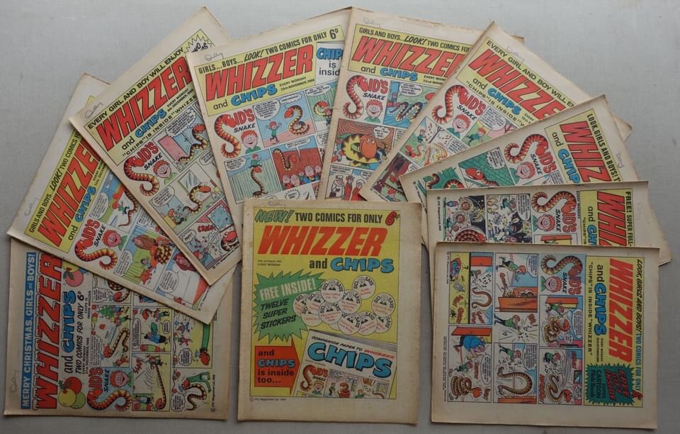 Whizzer and Chips comic #1,2,3,4,5,6,7,8,9,11 (1969) Chips sections missing