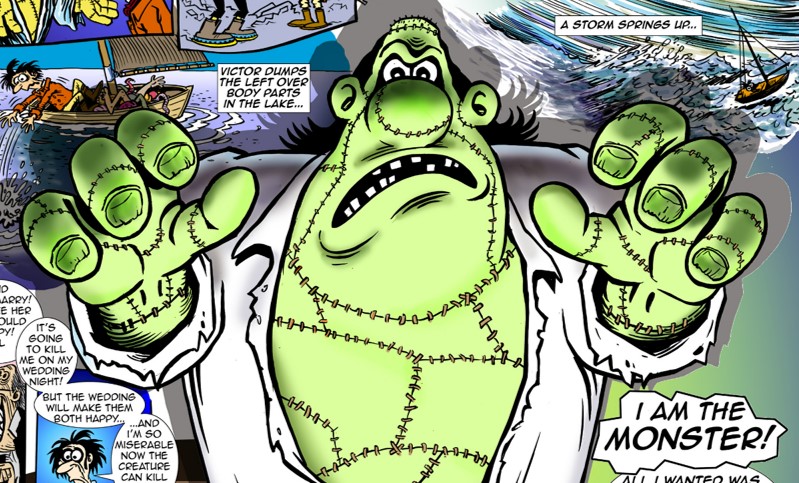 Bomb Scares #1 - Strip: Frankenstein by Hunt Emerson