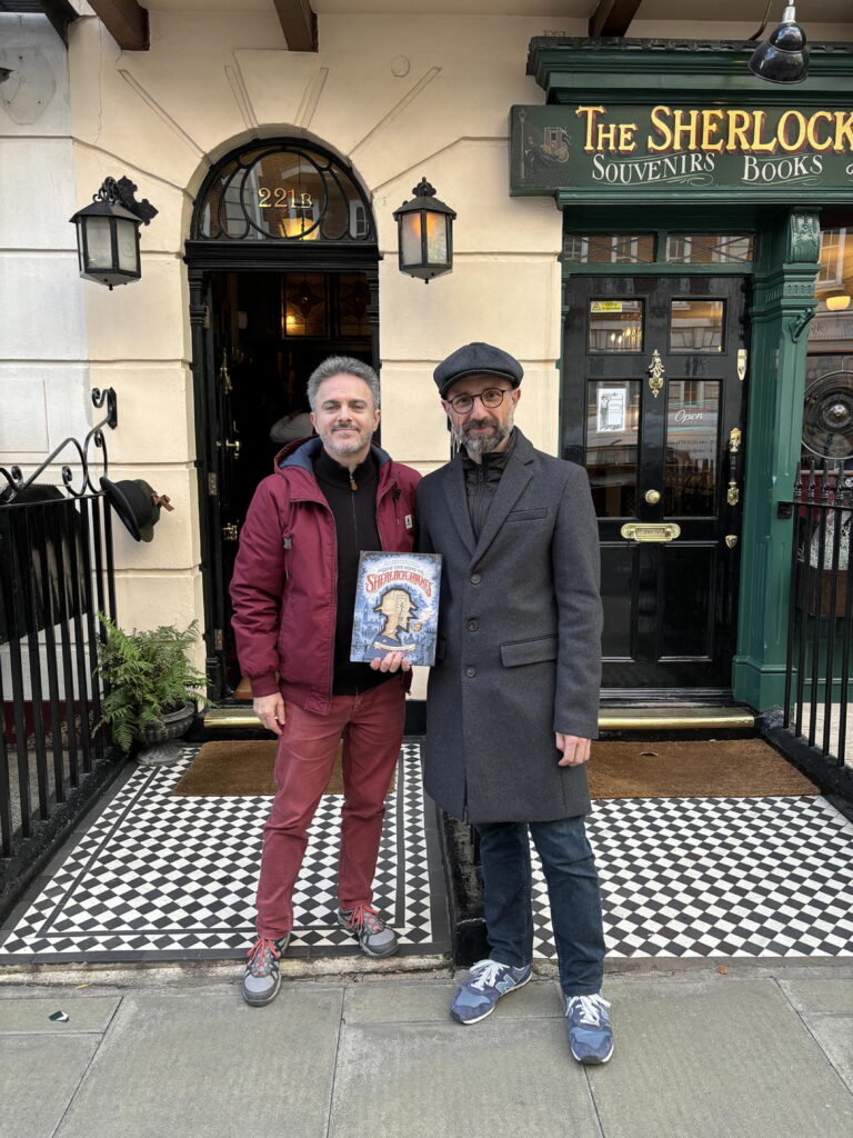 Cyril Lieron and Benoit Dahan on Baker Street, London, November 2023. Photo courtesy Titan Comics
