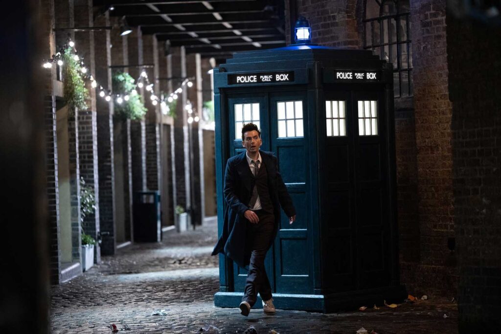 The Fourteenth Doctor arrives on Earth in The Star Beast. Image: BBC/ Bad Wolf