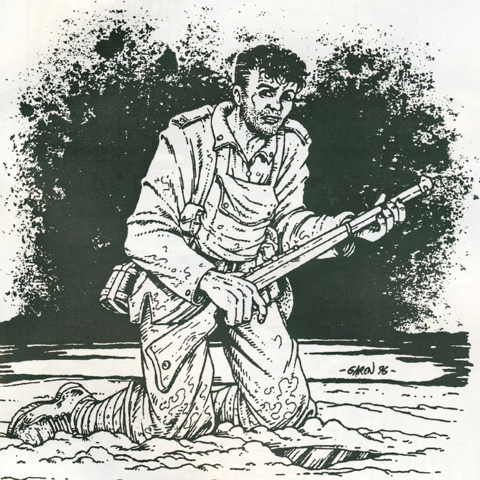 Charley Bourne by Garen Ewing, from the British Sketchbook Volume One edited by Darryl Cunningham, circa 1996 - with thanks to Richard Sheaf SNIP