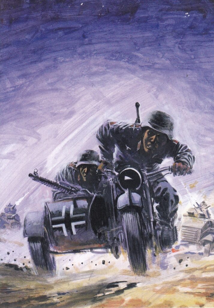 Into Battle Exhibition Souvenir Postcard - art by Graham Coton, War Picture Library #432