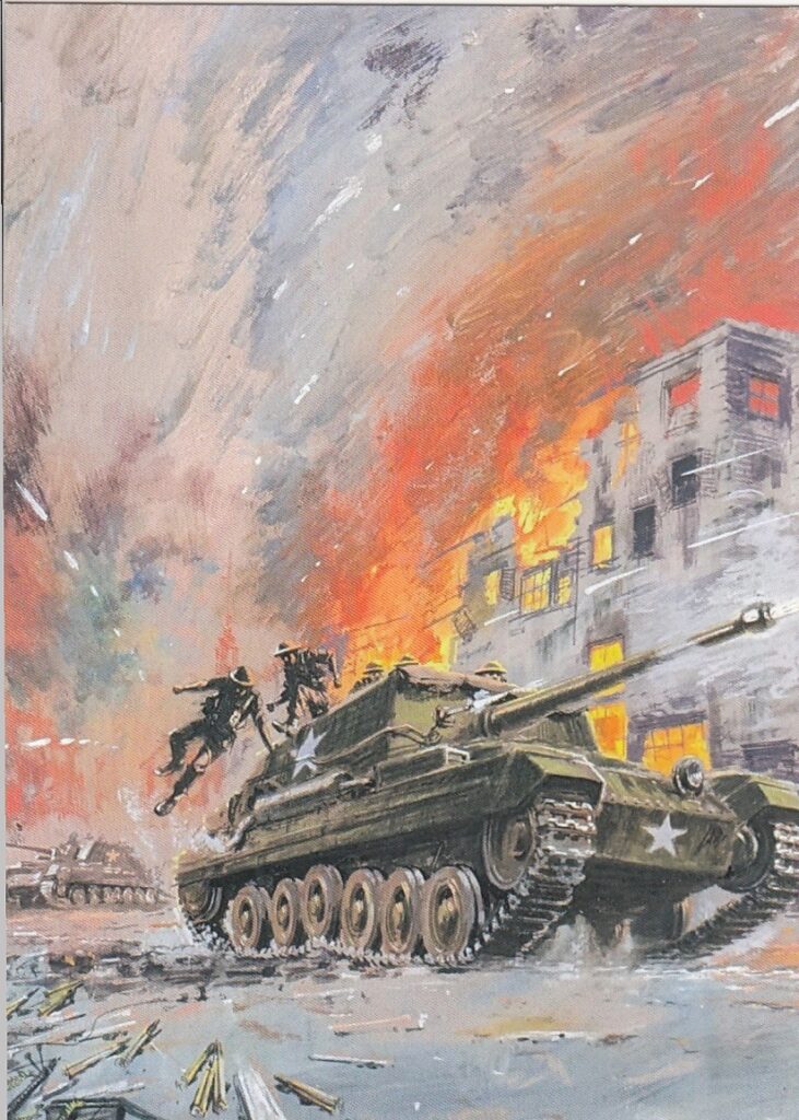 Into Battle Exhibition Souvenir Postcard - art by Graham Coton, Battle Picture Library #284