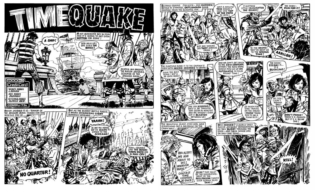 The final "TimeQuake" story, written by Chris Lowder (as Jack Adrian), art by Jesus Redondo