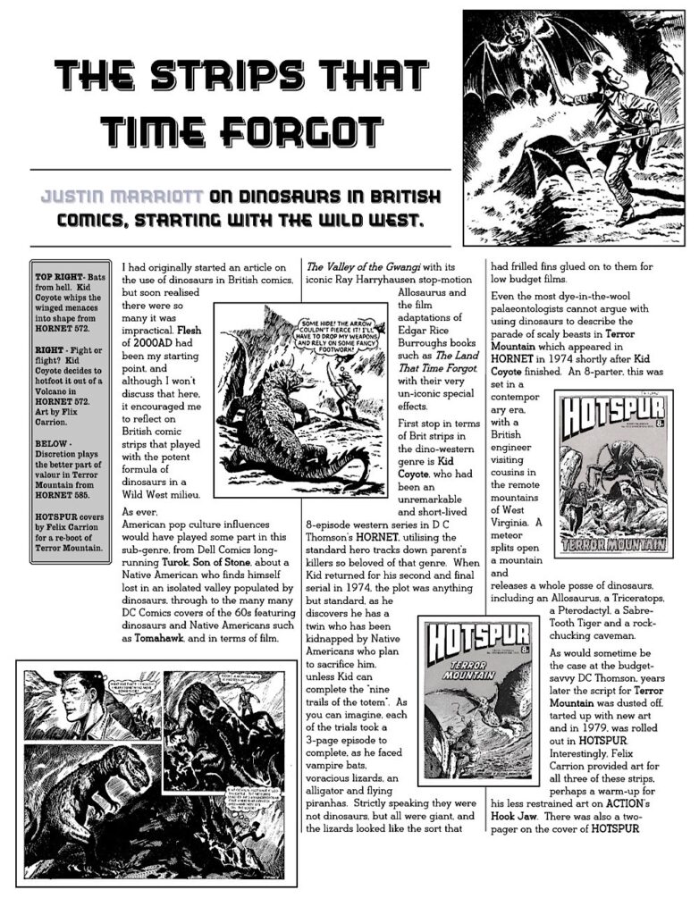 Comics Rule OK Issue One Sample Page - Dinosaurs in British Comics