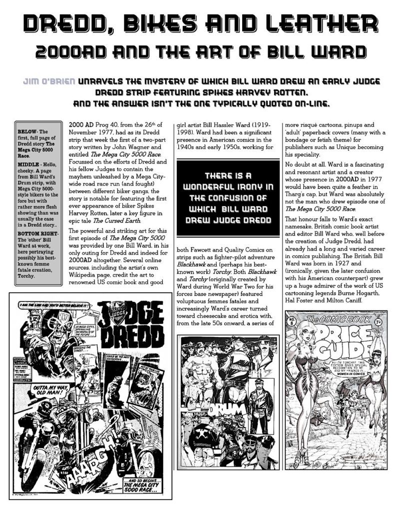 Comics Rule OK Issue One Sample Page - Judge Dredd and Bill Ward