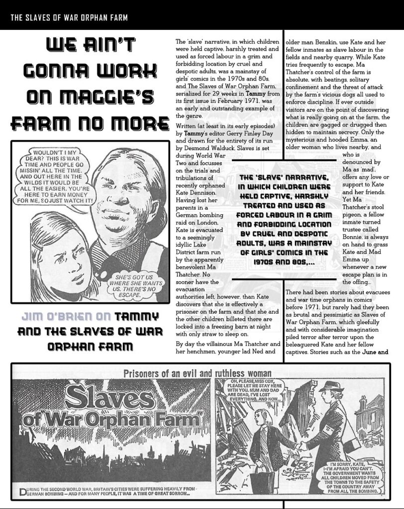 Comics Rule OK Issue One Sample Page -  girls comics, including a look at “Slaves of Orphan Farm”