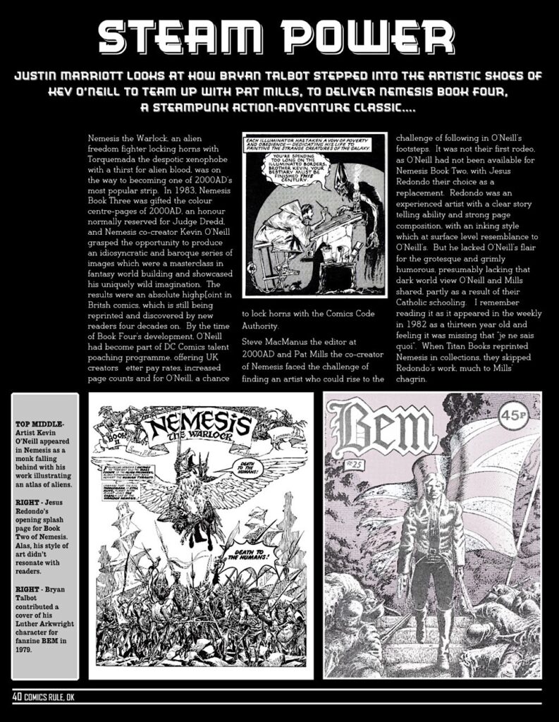Comics Rule OK Issue One Sample Page - Nemesis the Warlock 