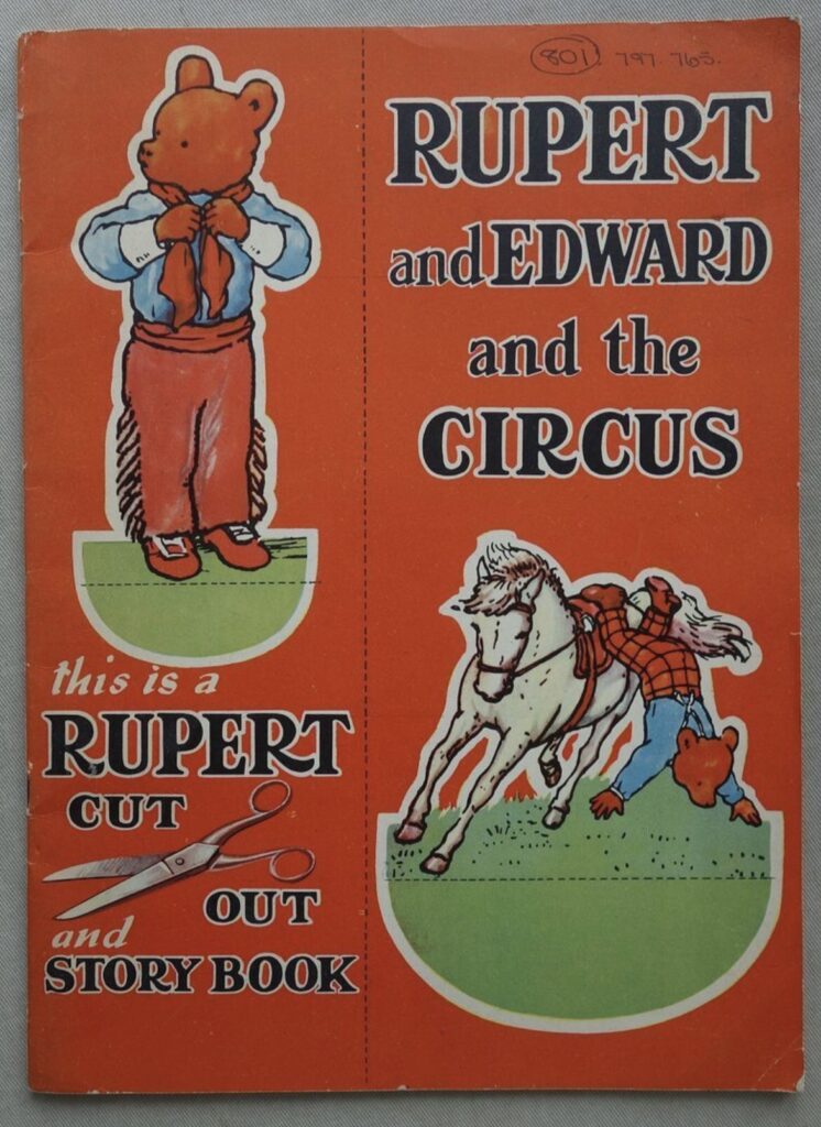 One of plenty Rupert Bear items in this auction, this is a rare Rupert and Edward and the Circus Cut Out and Story Book circa 1940s on offer, publisher unknown 