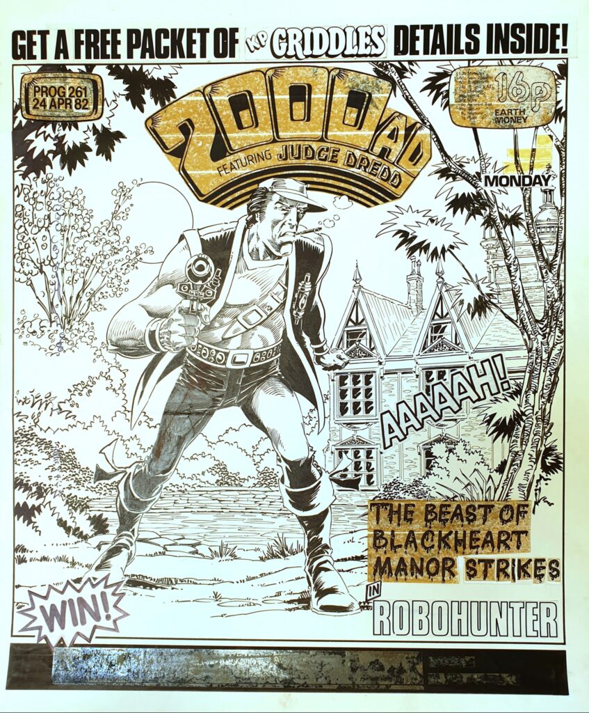 2000AD Prog 261 cover art featuring Robohunter, by ian Gibson, via collector Menno M Jansz