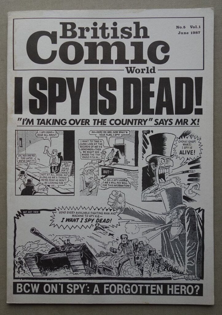 British Comic World Fanzine No. 5 featuring Sparky's "I Spy" feature and cover