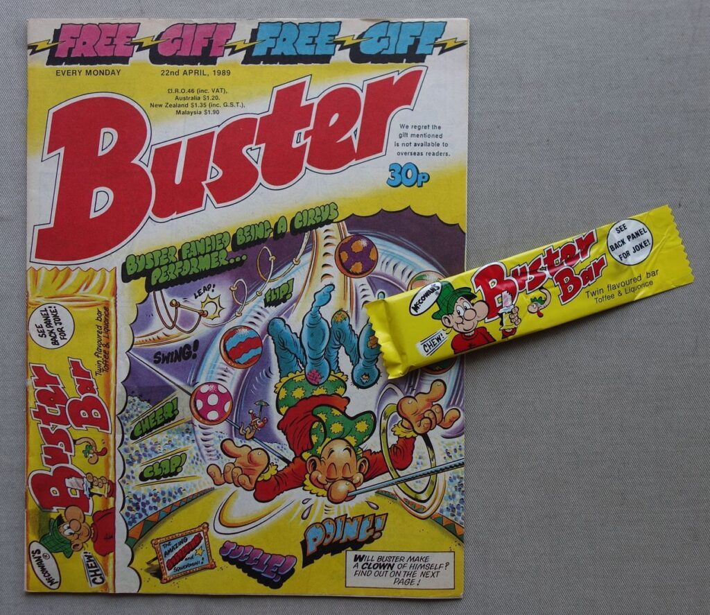 Buster cover dated 22nd April 1989 With Free Gift - Buster Bar Sweet