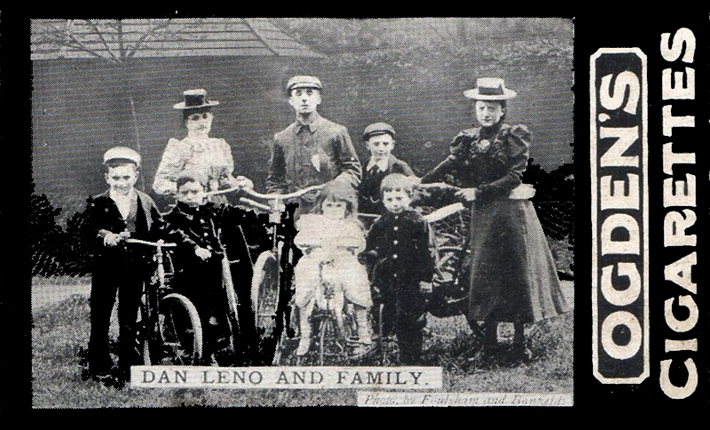 Dan Leno and family, from a contemporary Ogden's cigarette card