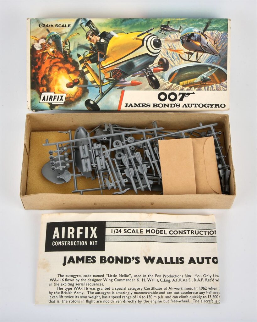 James Bond - Airfix Wallis Autogyro 1/24th scale construction kit, boxed.