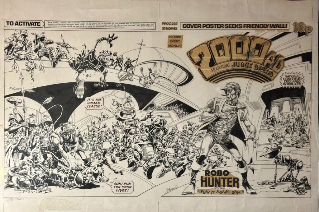 2000AD Prog 292 cover art featuring Robohunter, by Ian Gibson, via collector Matt Carter