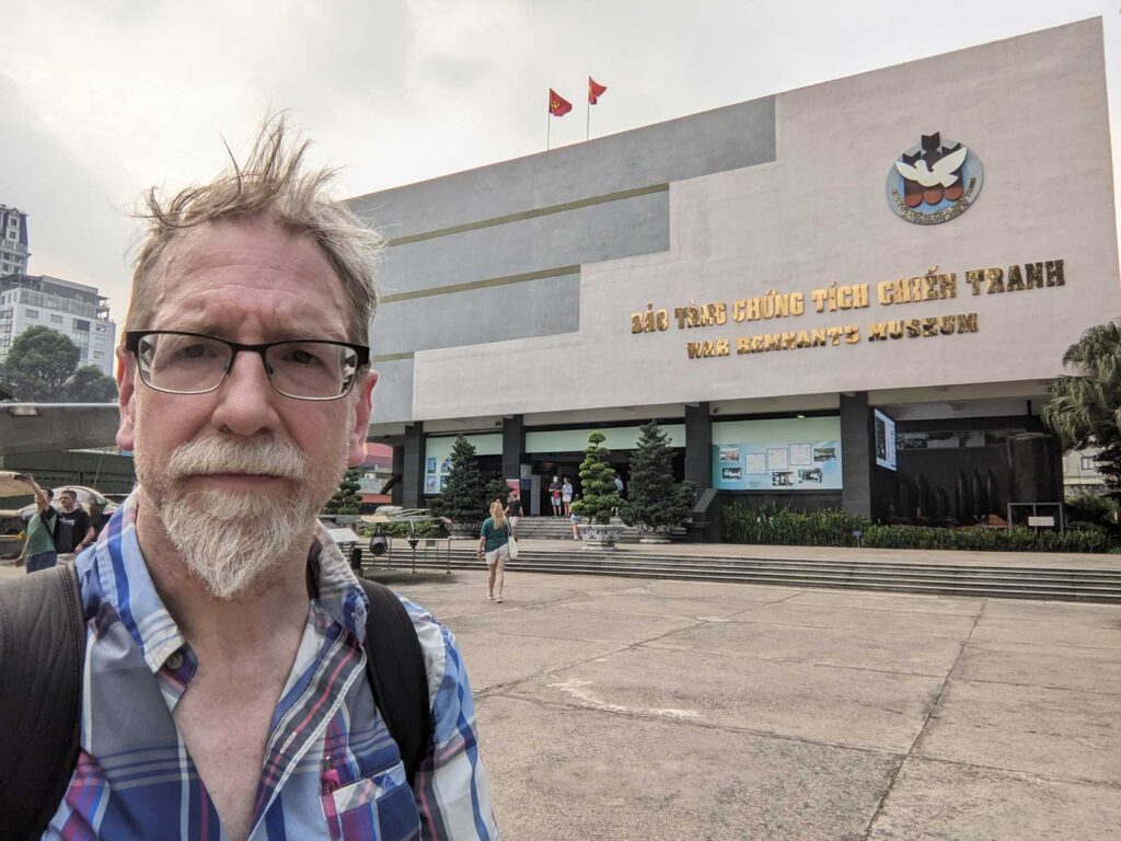 James Bacon at the War Remnants Museum in Ho Chi Minh City