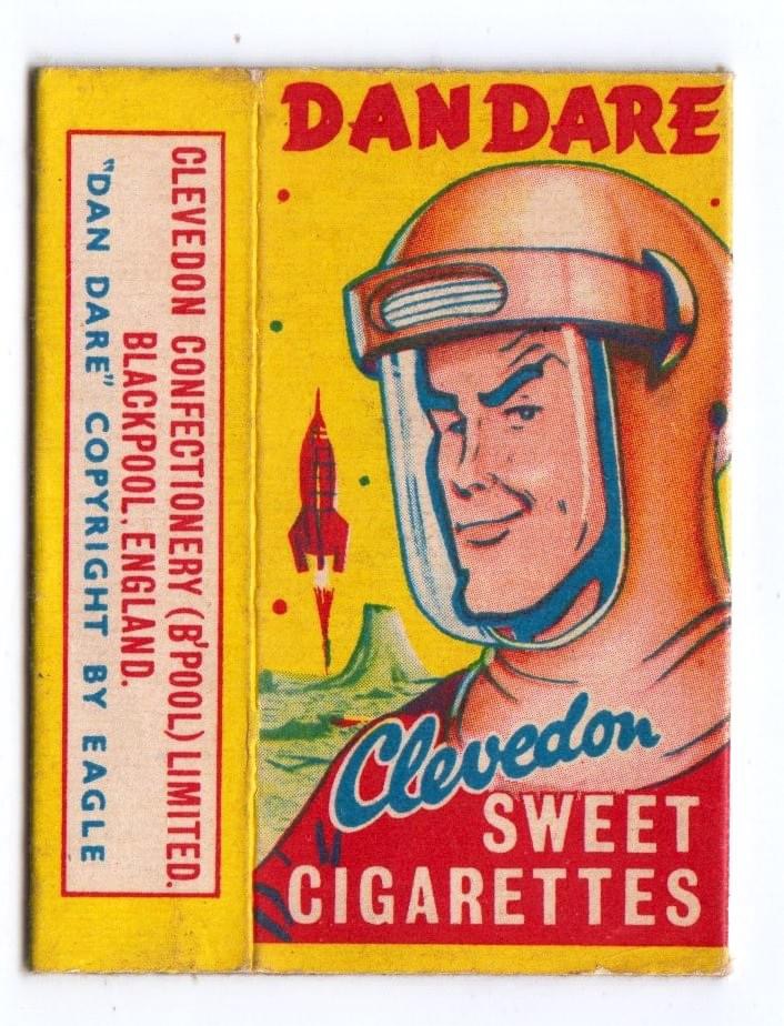 Clevedon Confectionery’s Dan Dare Series Sweet Cigarette cards box - with thanks to Derek Wilson