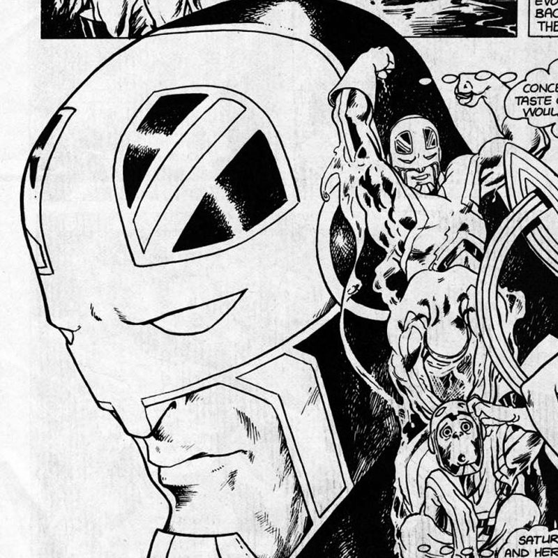 Captain Britain, as seen in "Friends and Neighbours" by David Thorpe and Alan Davis, from Marvel UK's Marvel Super-Heroes #384