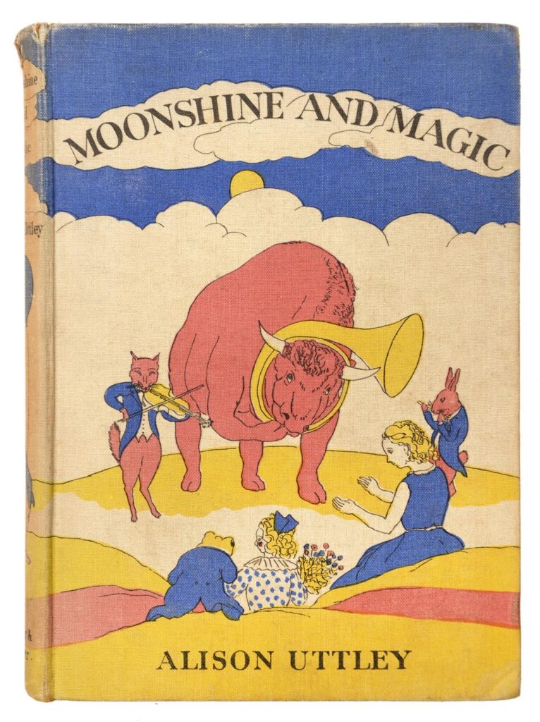 Moonshine and Magic by Alison Uttley, - Moonshine and Magic, first edition, London: Faber and Faber Limited, 1932, original publisher's pictorial cloth only, wear and some grime