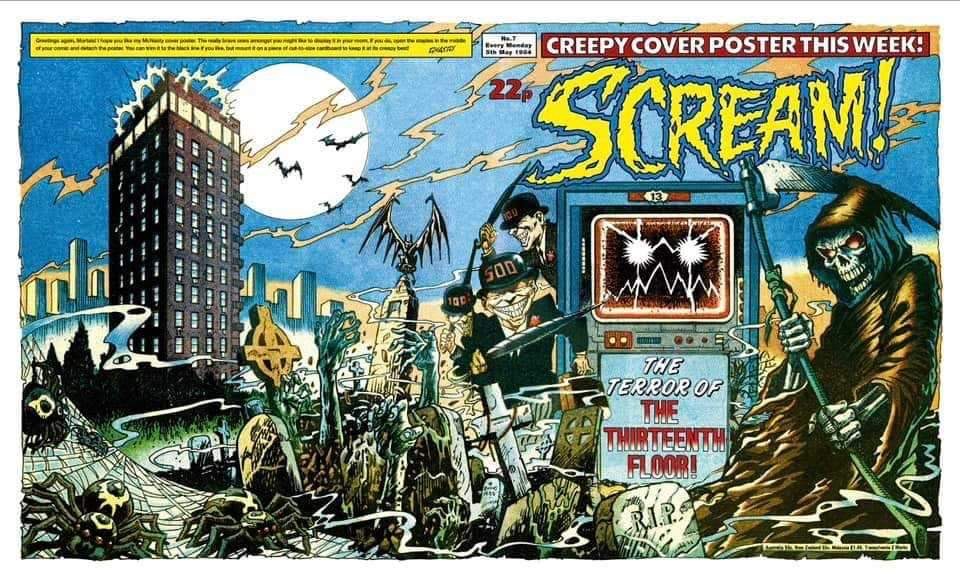 Scream No. 7, cover dated 5th May 1984 ©️ Rebellion Publishing Ltd