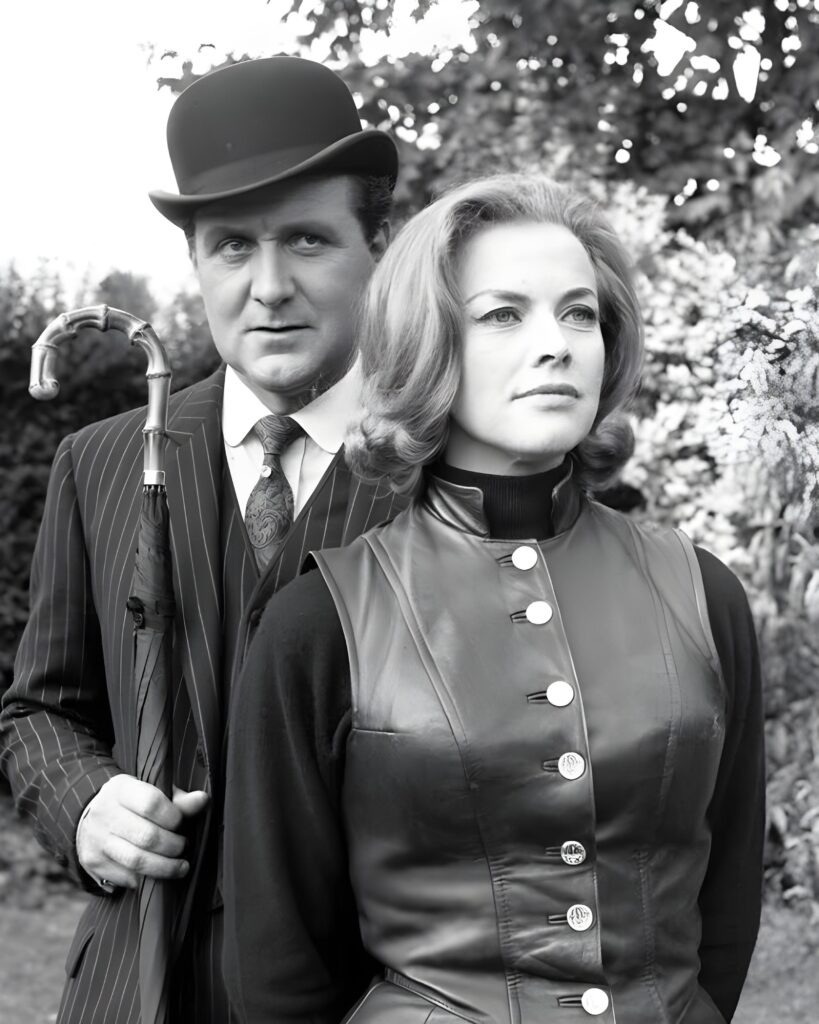 Patrick MacNee as John Steed and Honor Blackman as Cathy Gale in "The Avengers"