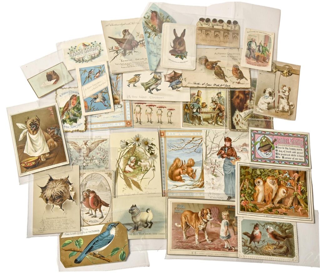 19th-early 20th century Christmas Greetings Cards