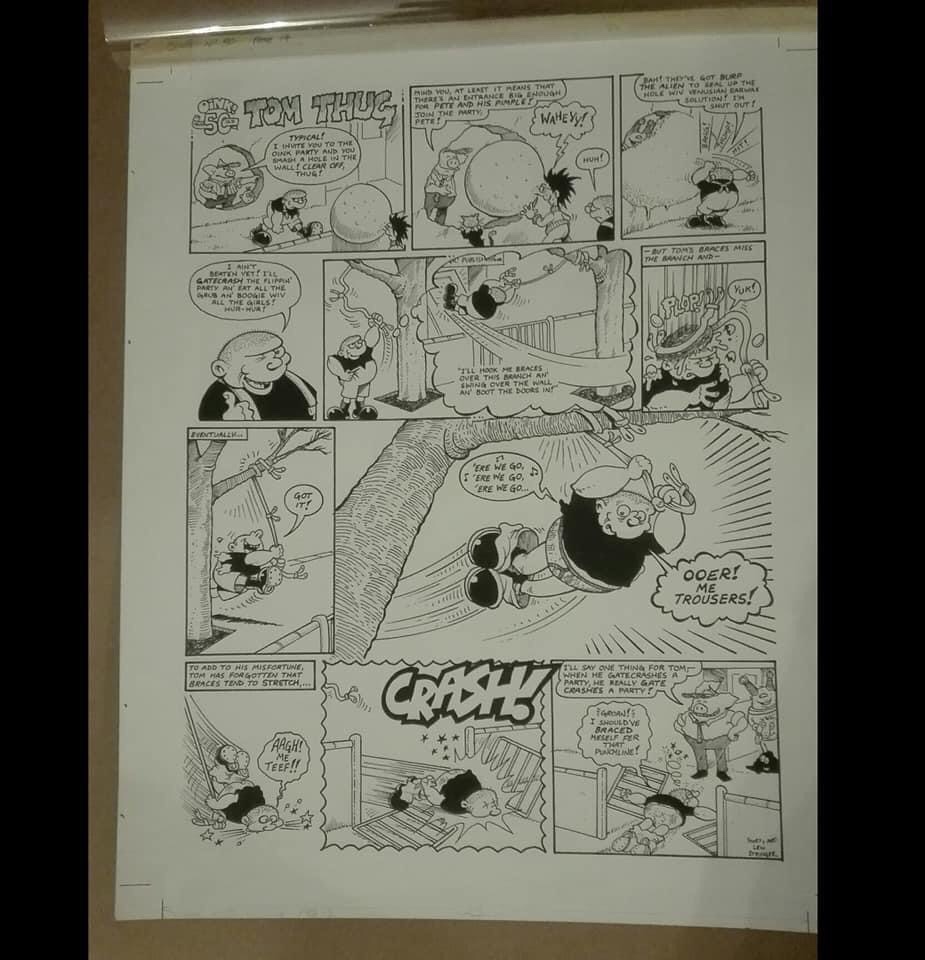 “Tom Thug” original art from OINK! No.50 (1988) by Lew Stringer