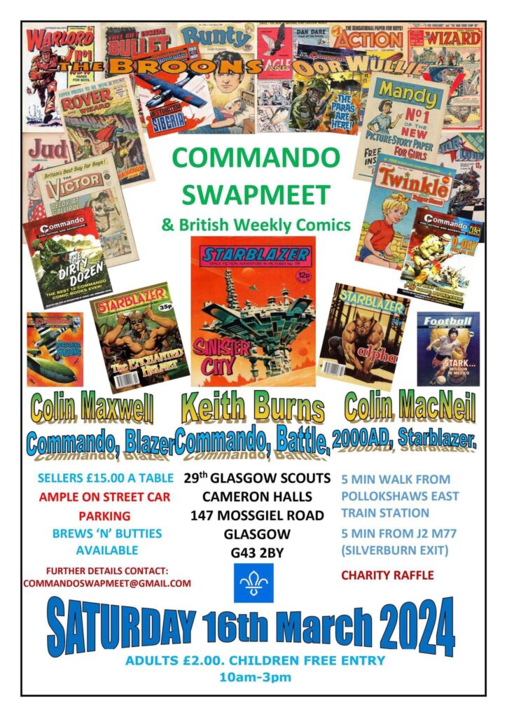 Commando and British Weekly Comics Swap-Meet - Saturday 16th March 2024