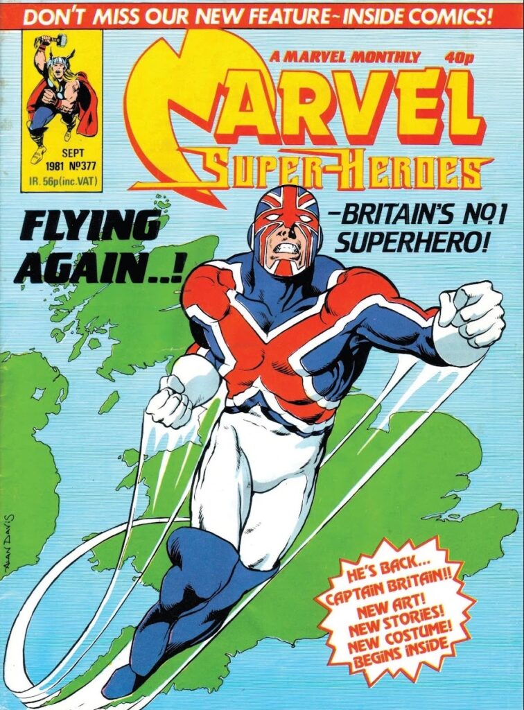 Marvel Super-Heroes #377 cover dated September 1981 featuring Captain Britain