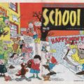 School Fun No. 13, cover dated 7th January 1984, via Lew Stringer. “The cover here is by David Mostyn, who supplied many covers for this weekly,” Lew notes. “Unusually for British humour comics, the covers were often wraparounds, which added to the unique aspect of the comic.” ©️ Rebellion Publishing