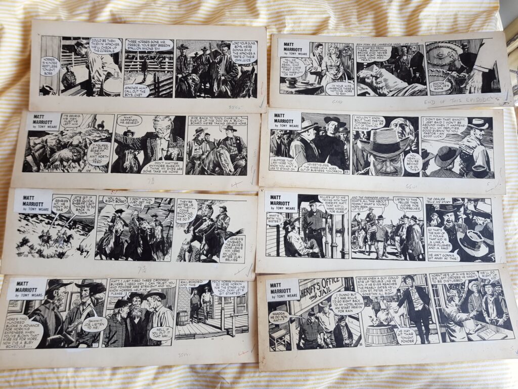 Some "Matt Marriott" strips located by Paul Duncan for his planned collections, art by Tony Weare. Can you help locate others?