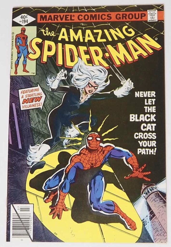 Amazing Spider-Man #194 (1979 - MARVEL). First appearance of the Black Cat and an appearance by Mysterio. Al Milgrom cover with a Black Cat pin up illustration by Dave Cockrum