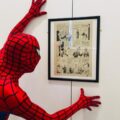 The Amazing Spider-Man checks out the upcoming Amazing Fantasy #15 exhibition ahead of its opening at the Silk Museum, Macclesfield, next week. Photo courtesy Macc-Pow/ Marc Jackson