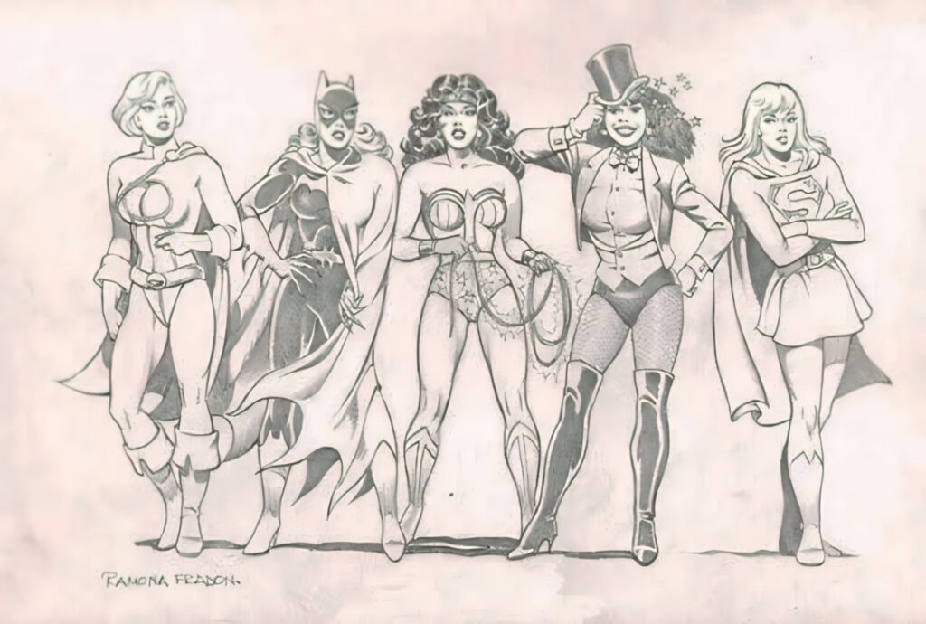 DC Comis superheroine art by Ramona Fradon