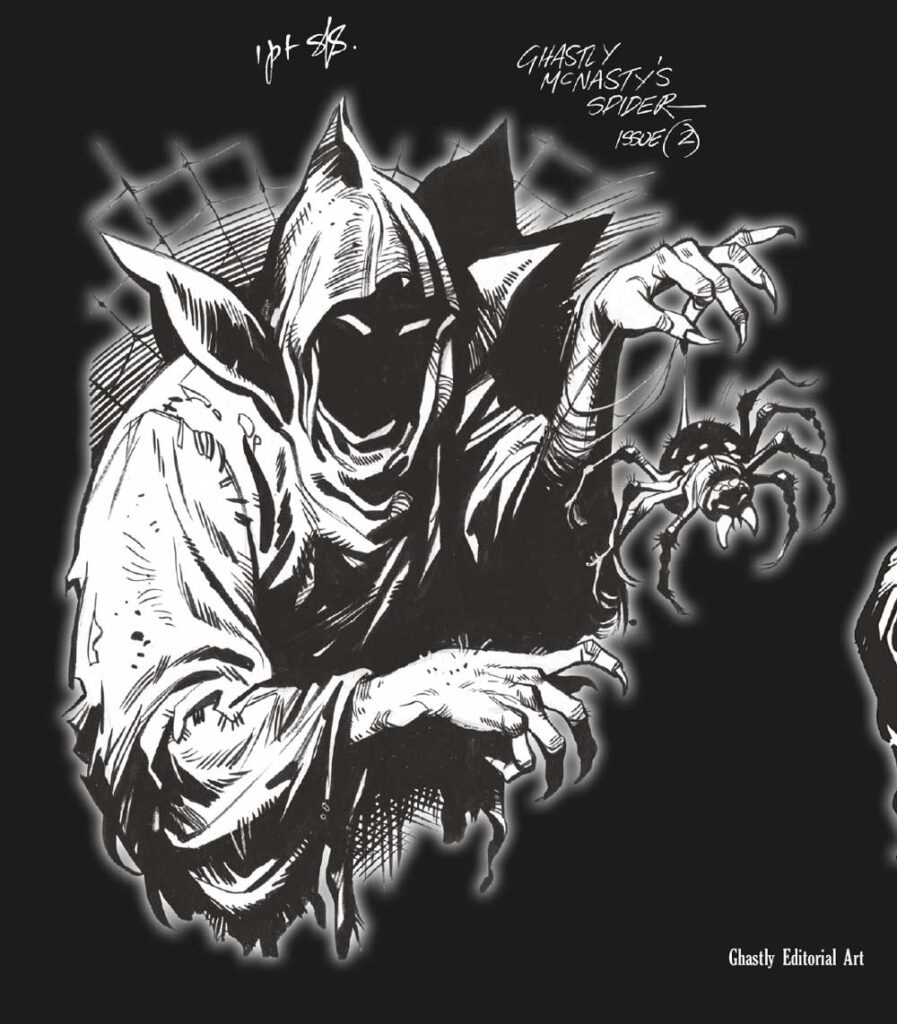 Designs for Scream's fictitious editor, Ghastly McNasty snip
