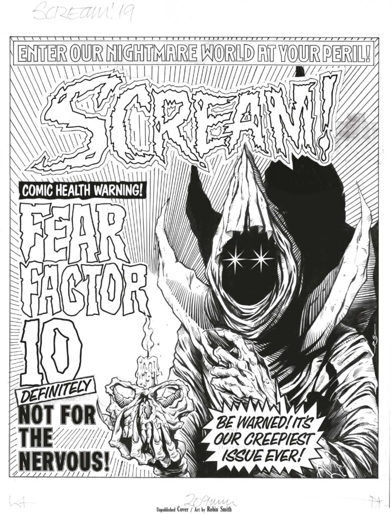 40 Years of Scream - An unused Scream cover intended for Issue 19, by artist and 2000AD Art Editor Robin Smith