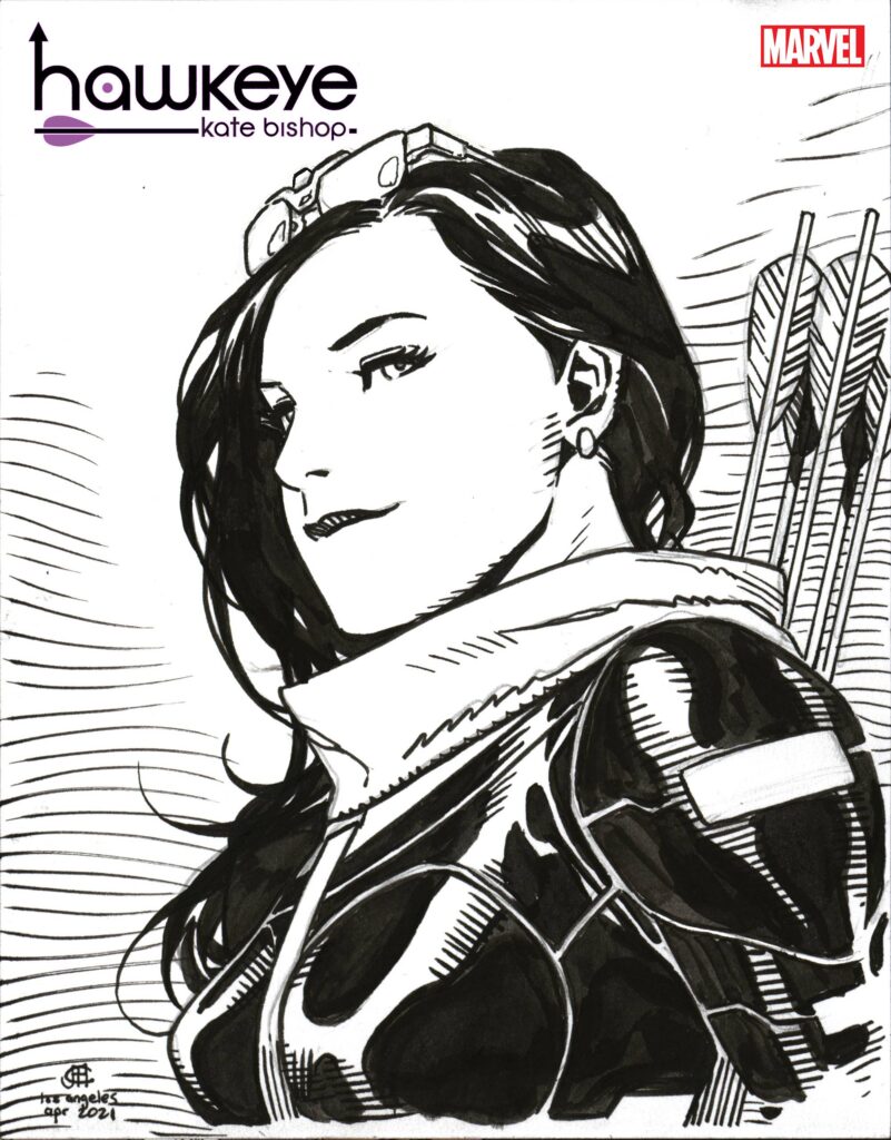 Kate Bishop as drawn by co-creator Jim Cheung - Kate Bishop #3 Sketch Variant cover