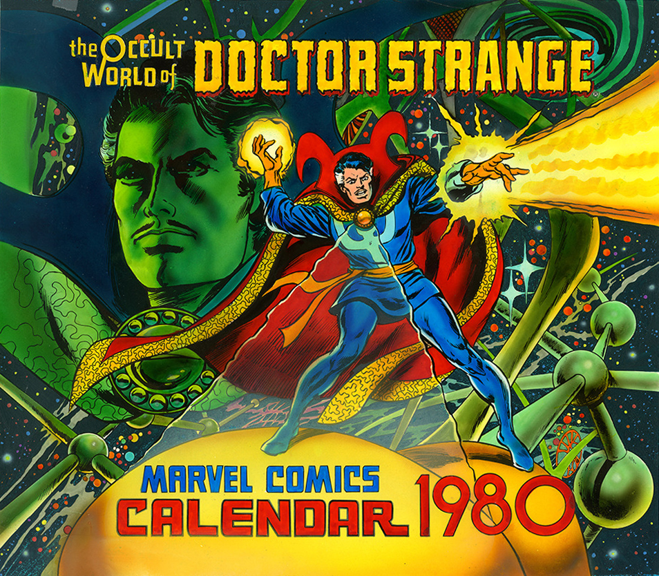 Marvel Comics Calendar 1980 - "The Occult World of Doctor Strange" cover pencilled by Dave Cockrum, inks and colour by Tom Palmer