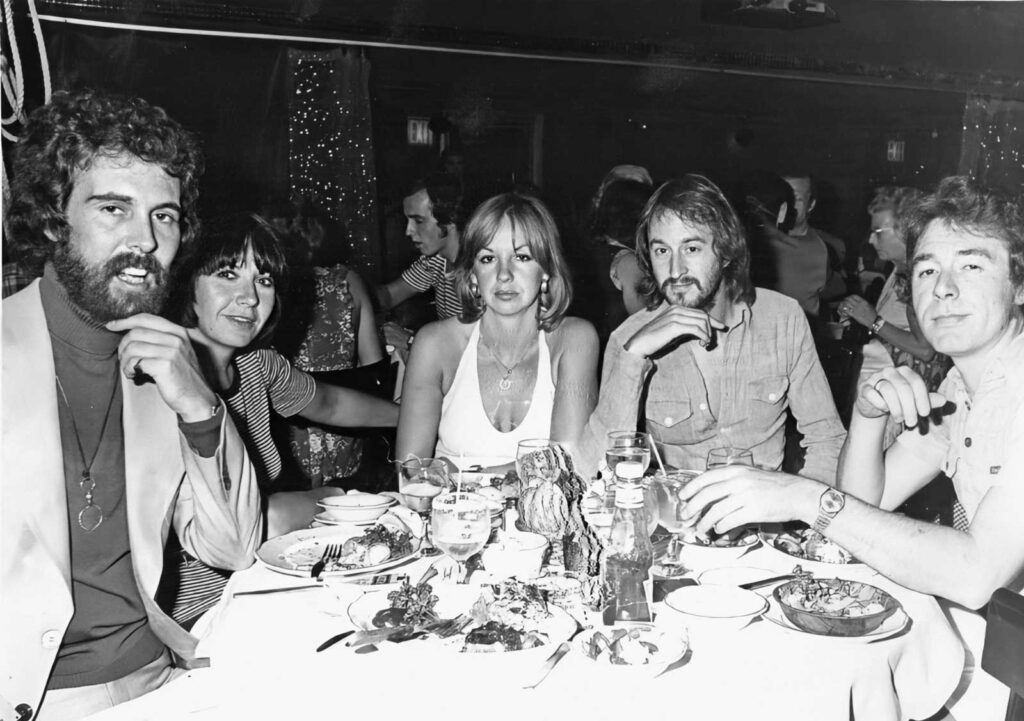 Roger Noel Cook dining in New York with his  second wife Elaine (far right)and lifelong  friend Tony Power, and his partner, Wendy