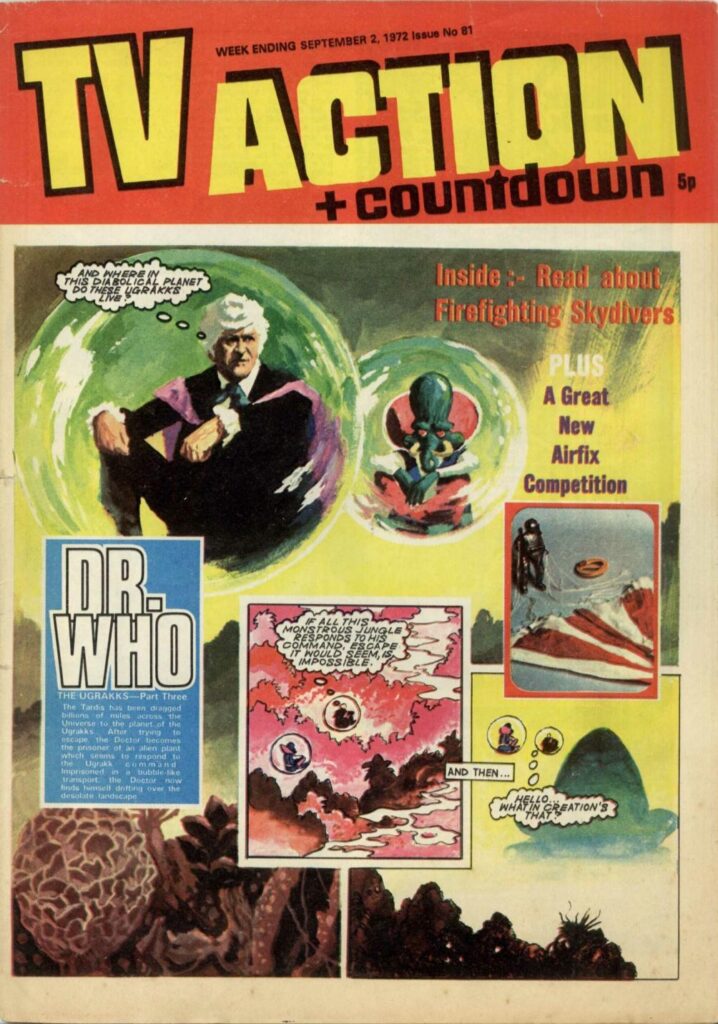 The cover of TV Action No. 81, published in 1972, featuring the Ugrakks, designed by Ian Fairnington