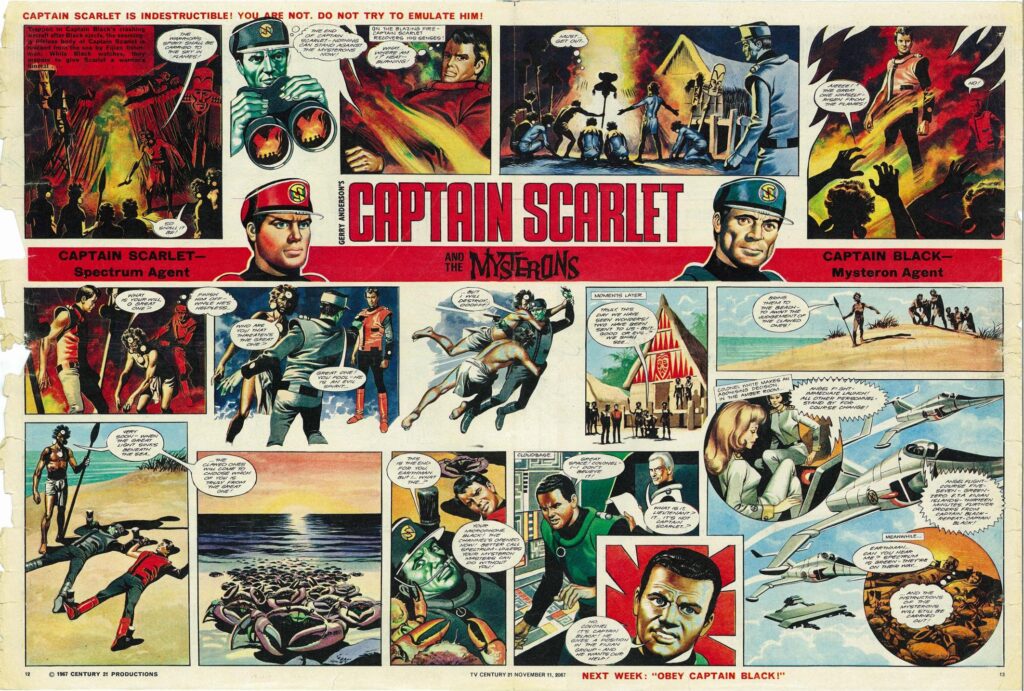 Captain Scarlet by Ron Embleton for TV Century 21 No. 147, cover dated 11th November 2067 (1967)