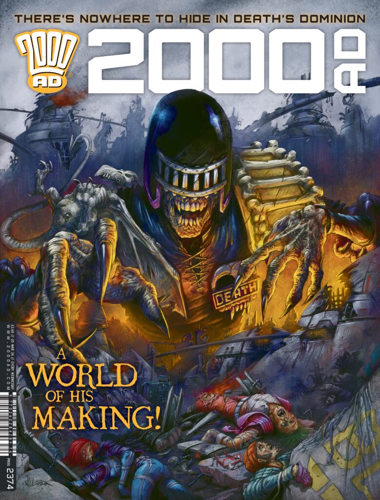 2000 AD Prog 2374
UK and DIGITAL: 20 March
NORTH AMERICA: 1 May
DIAMOND: JAN241898
COVER: Toby Willsher