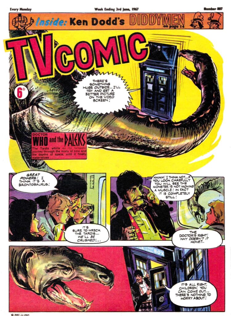 TV Comic 807 cover dated June 3rd 1967, Doctor Who written by Roger Noel Cook, art by John Canning