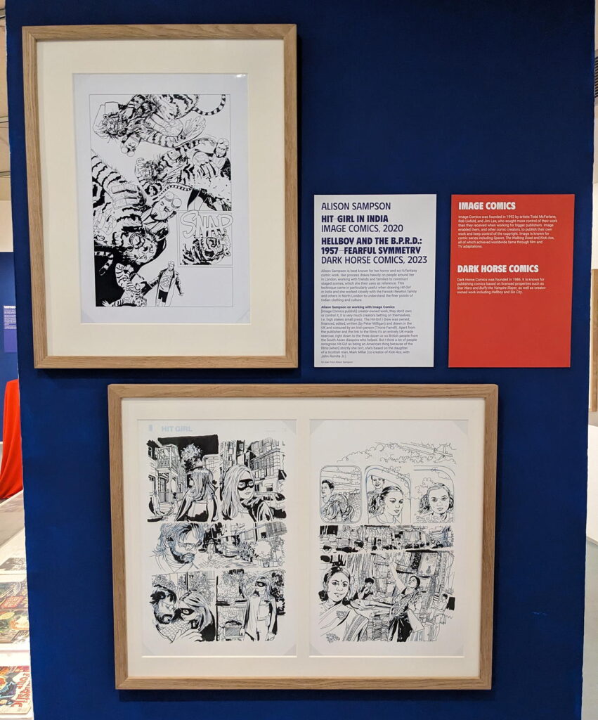 Art by Alison Sampson, part of the Cartoon Museum's "Heroes" exhibition (2024)