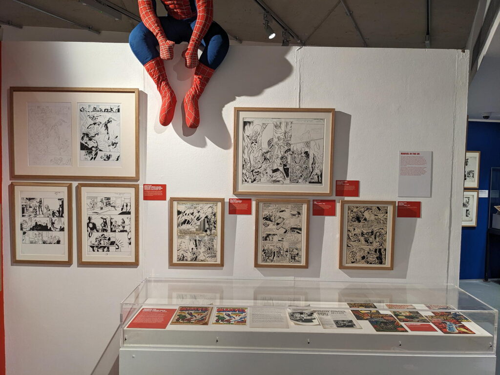 Comic art and Spider-man, too, part of the Cartoon Museum's "Heroes" exhibition (2024)